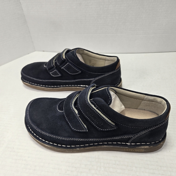 Birkenstock Unisex Tyler Oxford Velcro Closure Blue Suede Shoes EU 39 US W8 M6 - Picture 3 of 12